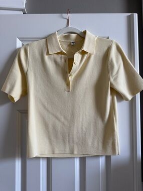 Uniqlo Pale Yellow Short Sleeve Polo Top